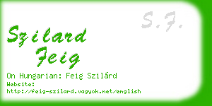 szilard feig business card
